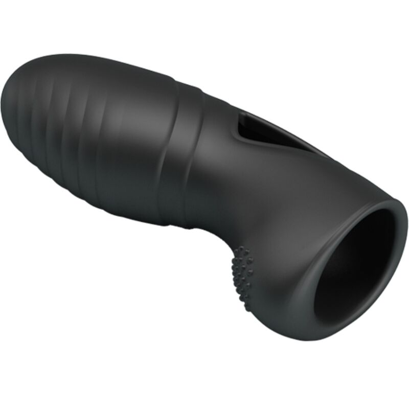 Vibratore da dito in silicone nero PRETTY LOVE ALAN, piccolo e ergonomico, ideale per stimolazione precisa e comfort.