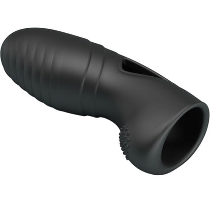 Vibratore da dito in silicone nero PRETTY LOVE ALAN, piccolo e ergonomico, ideale per stimolazione precisa e comfort.