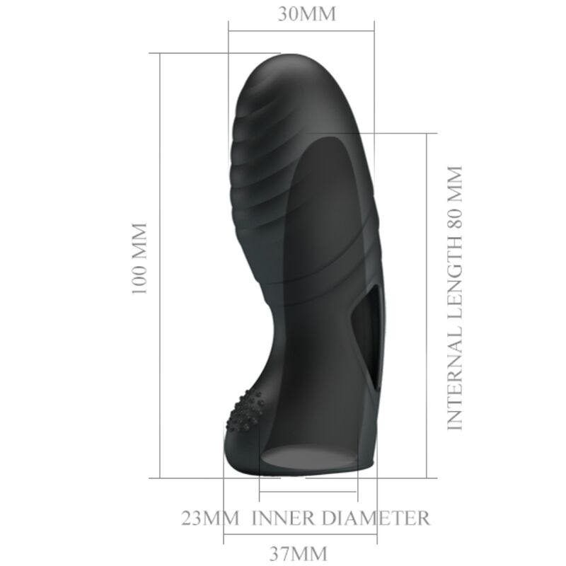 Vibratore da dito in silicone nero PRETTY LOVE ALAN, piccolo e morbido, ideale per stimolazione delicata e precisa
