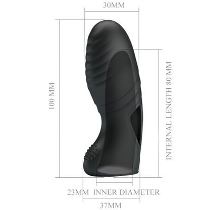 Vibratore da dito in silicone nero PRETTY LOVE ALAN, piccolo e morbido, ideale per stimolazione delicata e precisa