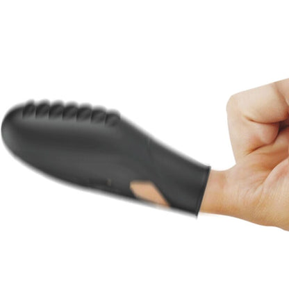 Vibratore da dito in silicone nero PRETTY LOVE Gilo, piccolo e compatto, ideale per stimolazione precisa e delicata.