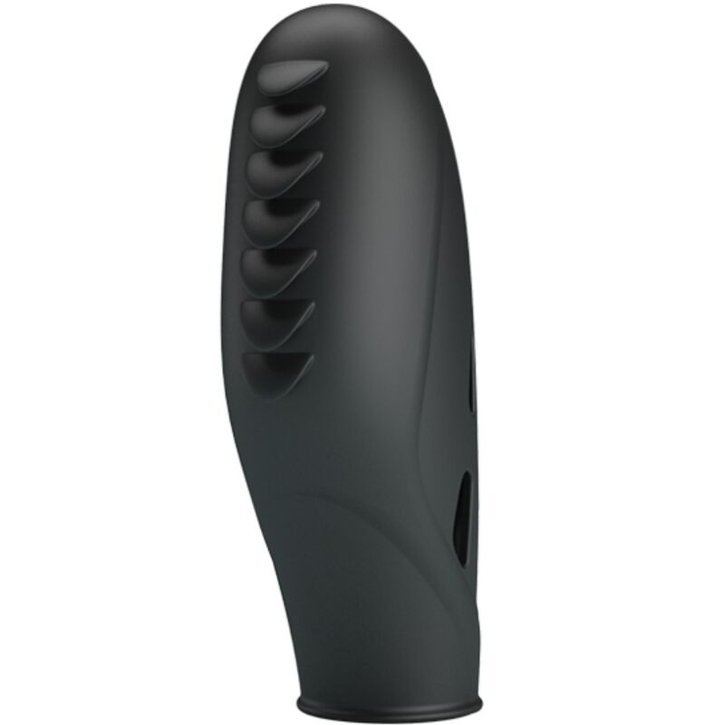 Vibratore da dito in silicone nero PRETTY LOVE Gilo, compatto e morbido, ideale per stimolazione precisa e confortevole.