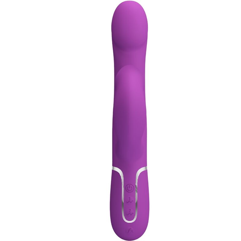 Vibratore e stimolatore multifunzione 4 in 1 Pretty Love di colore viola, design ergonomico e dettagliato.