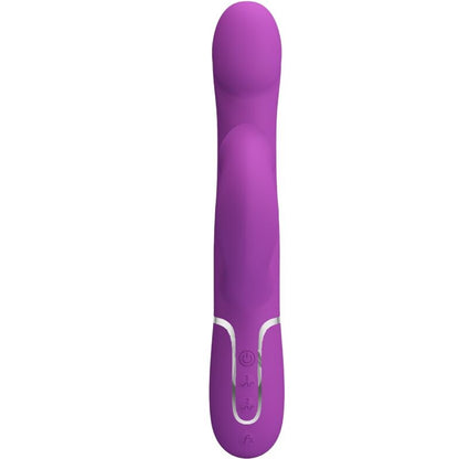 Vibratore e stimolatore multifunzione 4 in 1 Pretty Love di colore viola, design ergonomico e dettagliato.