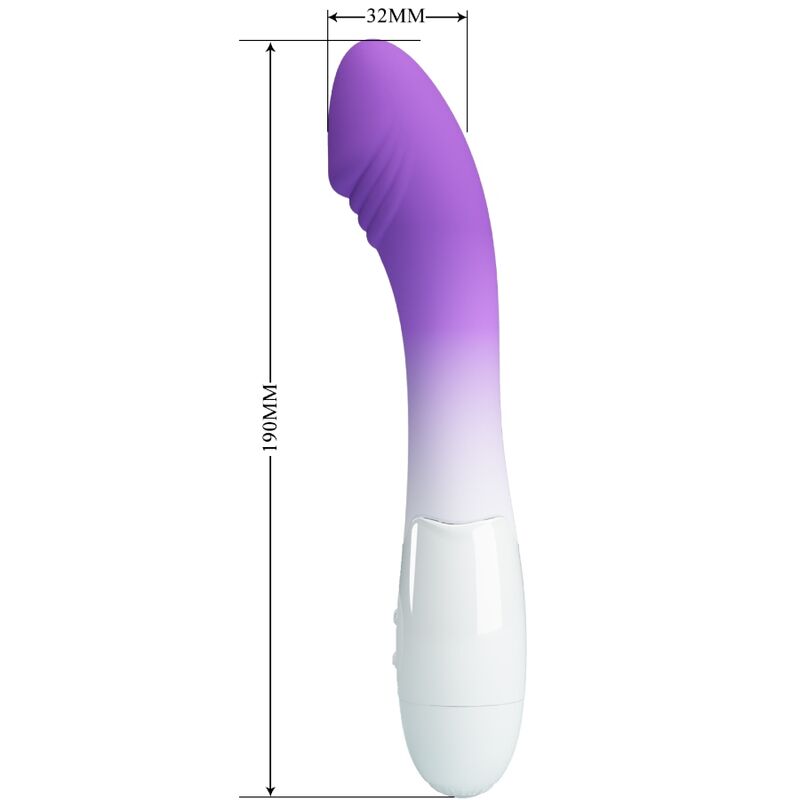 Vibratore G-spot viola PRETTY LOVE Elemental con 30 vibrazioni, design ergonomico e superficie liscia.