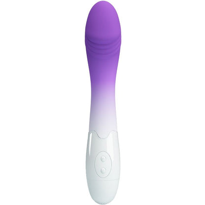 Vibratore G-Spot Pretty Love Elemental viola con 30 vibrazioni, design elegante e dettagli colorati, ideale per stimolazione.