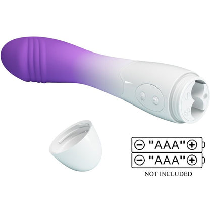 Vibratore G-Spot Pretty Love Elemental con 30 vibrazioni, colore viola, in silicone morbido, design ergonomico.