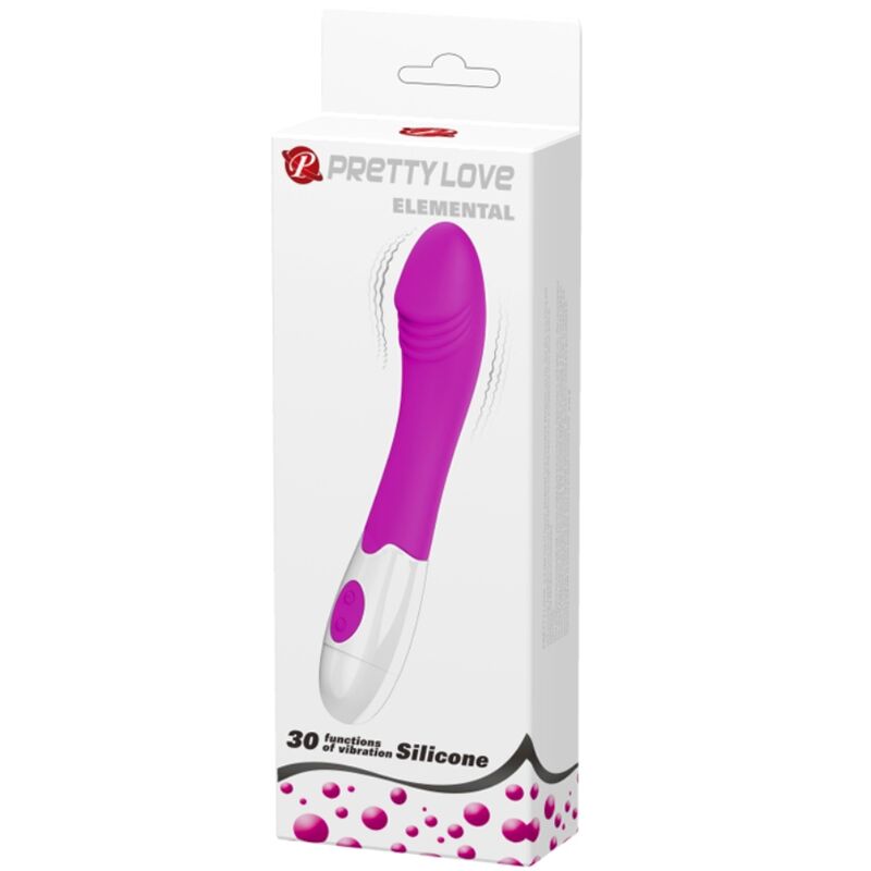 Vibratore Elementale Pretty Love viola con 30 modalità di vibrazione, design ergonomico e dettagli eleganti.