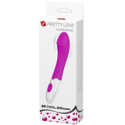 Vibratore Elementale Pretty Love viola con 30 modalità di vibrazione, design ergonomico e dettagli eleganti.