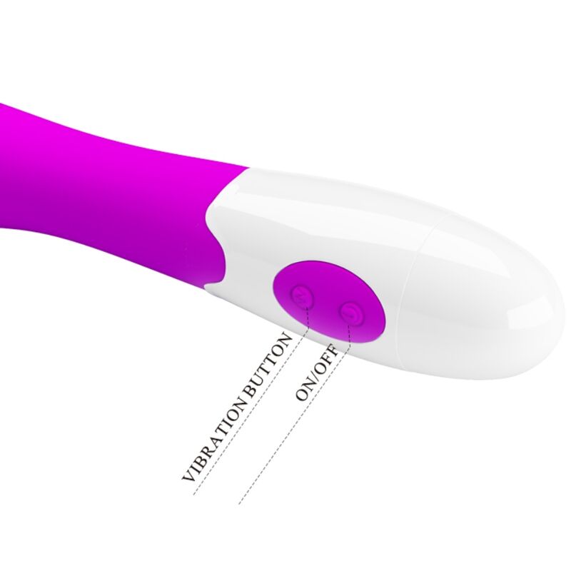 Vibratore Pretty Love Elementale viola con 30 modalità di vibrazione, design elegante e controlli intuitivi.