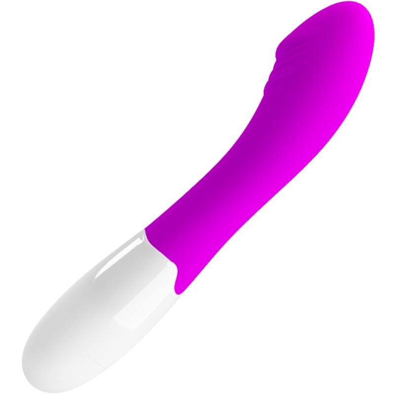 Vibratore PRETTY LOVE Elementale con 30 modalità di vibrazione, colore viola, dettagli del design e pulsanti di controllo.