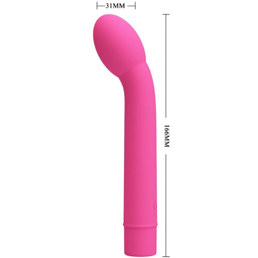 Vibratore G-spot Pretty Love Logan rosa con 10 modalità di vibrazione, design ergonomico e dettagli eleganti.