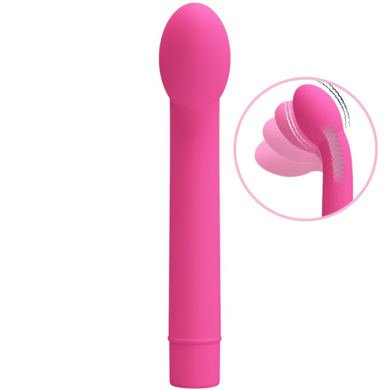Vibratore G-Spot Pretty Love Logan rosa con 10 vibrazioni, design elegante e ergonomico, visibile in primo piano.