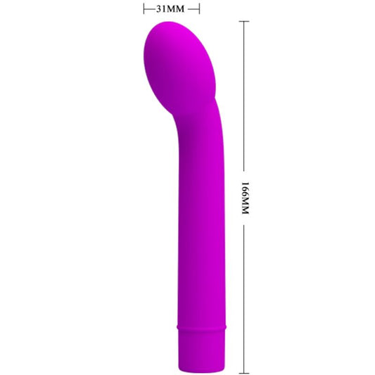 Vibratore G-Spot Pretty Love Logan con 10 vibrazioni, colore viola, design ergonomico e dettagli realistici.