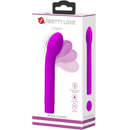 Vibratore G-Spot Pretty Love Logan viola con 10 modalità di vibrazione, design ergonomico e texture liscia.