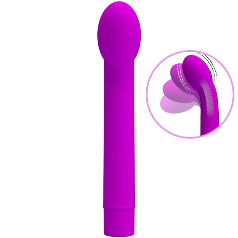 Vibratore G-Spot Pretty Love Logan viola con 10 modalità di vibrazione, design ergonomico e dettagli eleganti.