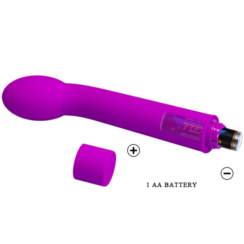 Vibratore G-Spot Pretty Love Logan con 10 vibrazioni in colore viola, design ergonomico e dettagli realistici.