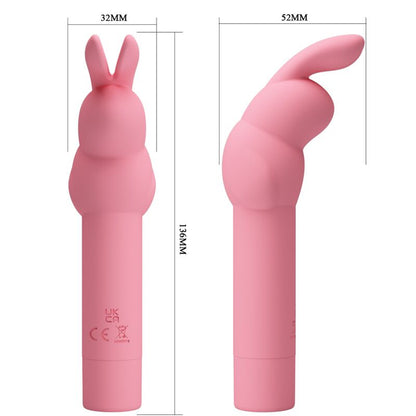Vibratore in silicone Pretty Love Gerardo Rosa con forma a coniglio, design elegante e dettagli realistici.