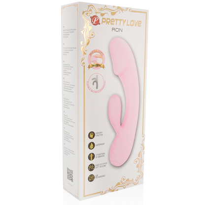 Vibratore intelligente Ron con coniglio di Pretty Love, design ergonomico e dettagli realistici per stimolazione.