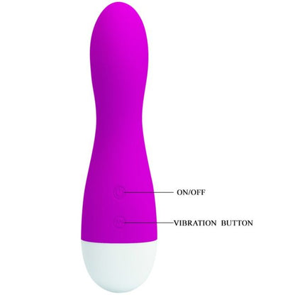 Vibratore Pretty Love Kyle con 30 modalità, design elegante e superficie liscia, ideale per stimolazione e piacere personale.