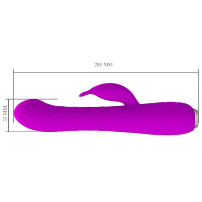 Vibratore Molly di Pretty Love con rotazione, design ricaricabile e dettagli eleganti, ideale per stimolazione intensa.