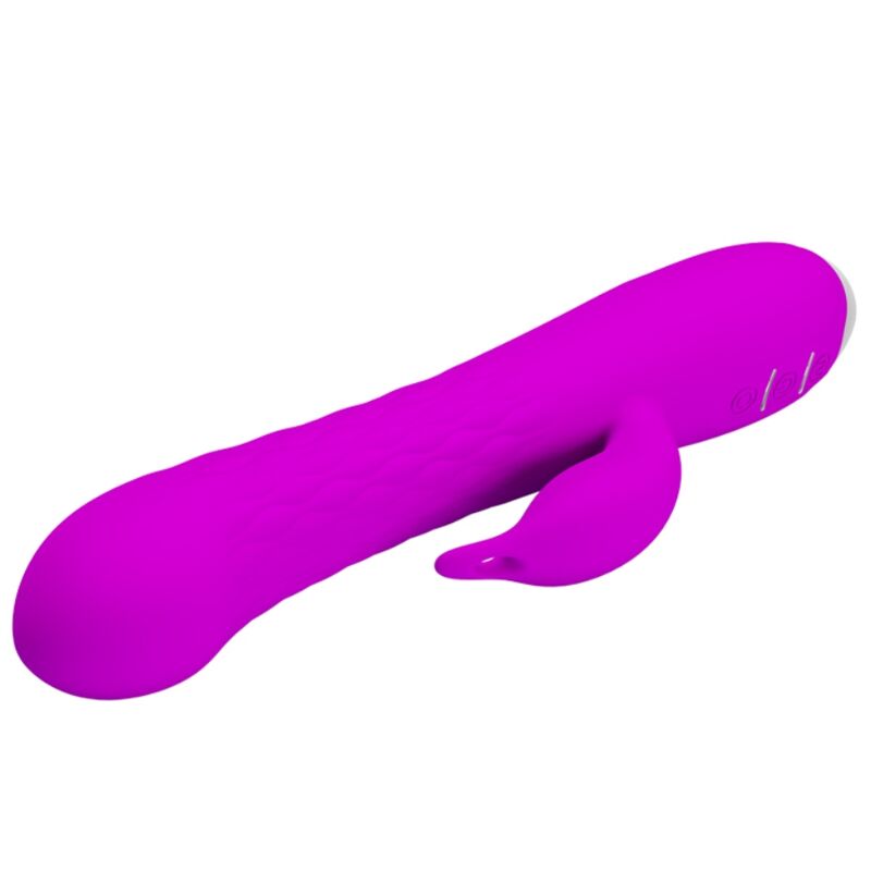 Vibratore Molly di PRETTY LOVE con rotazione, design ricaricabile, in silicone rosa, visibile in questa immagine.