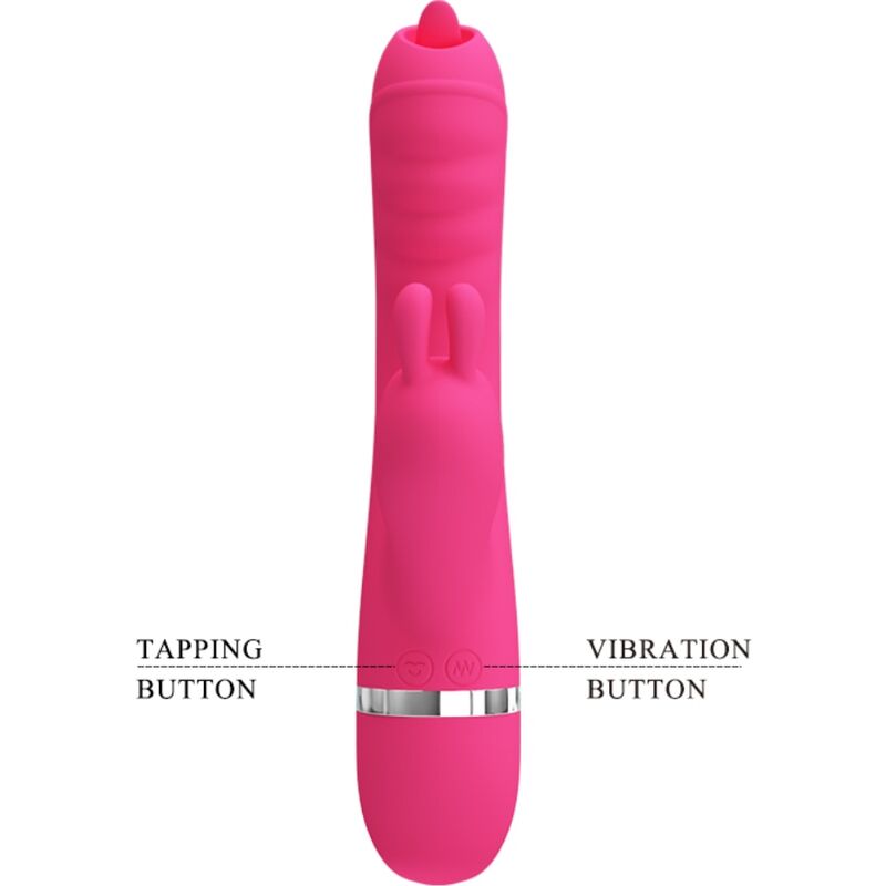 Vibratore multifunzione coniglio PRETTY LOVE Phoenix rosa, design ergonomico e stimolante, ideale per il piacere personale.