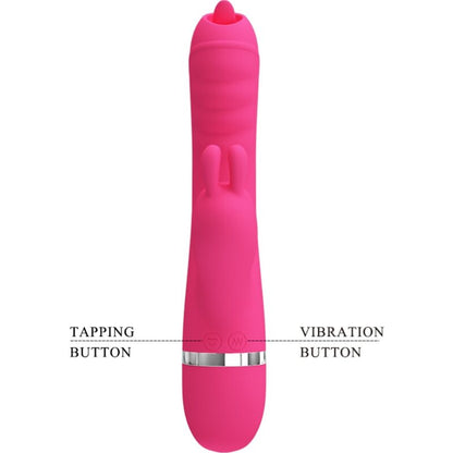 Vibratore multifunzione coniglio PRETTY LOVE Phoenix rosa, design ergonomico e stimolante, ideale per il piacere personale.