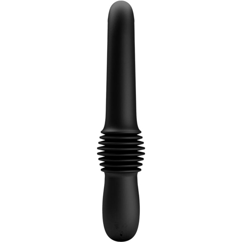 Vibratore Pretty Love Pazuzu nero con tre modalità di spinta, design elegante e compatto, ideale per stimolazione personale.