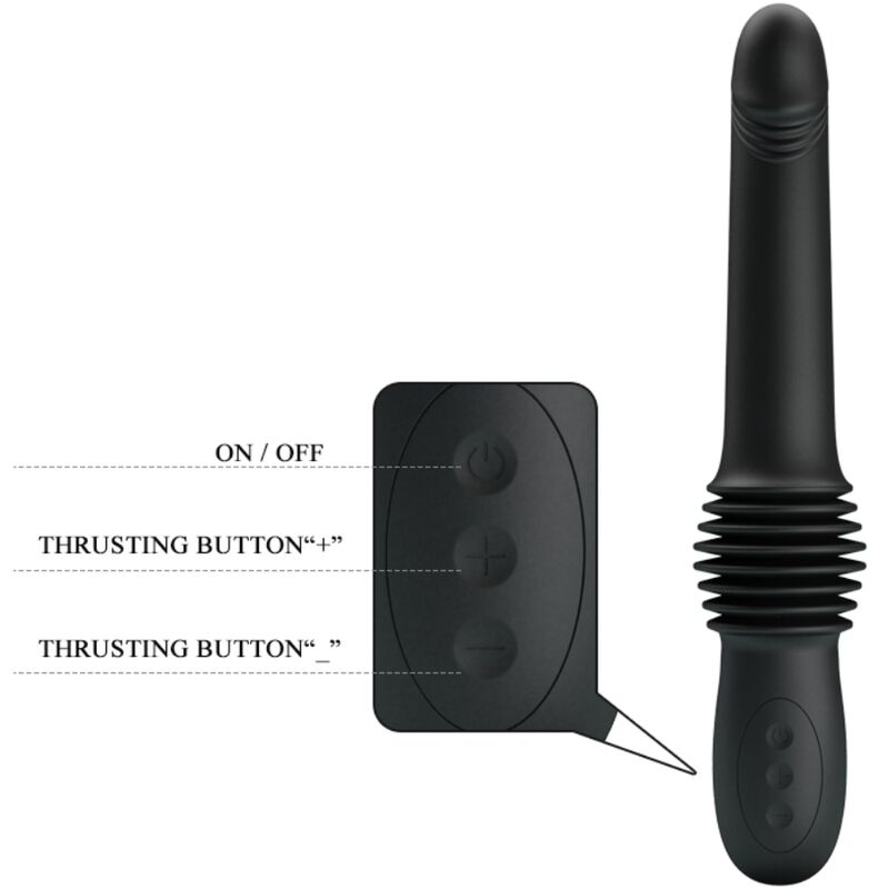 Vibratore PRETTY LOVE Pazuzu nero con 3 modalità di stimolazione, design ergonomico e dettagli in silicone.