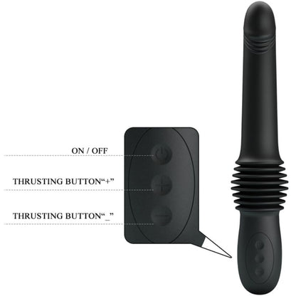 Vibratore PRETTY LOVE Pazuzu nero con 3 modalità di stimolazione, design ergonomico e dettagli in silicone.