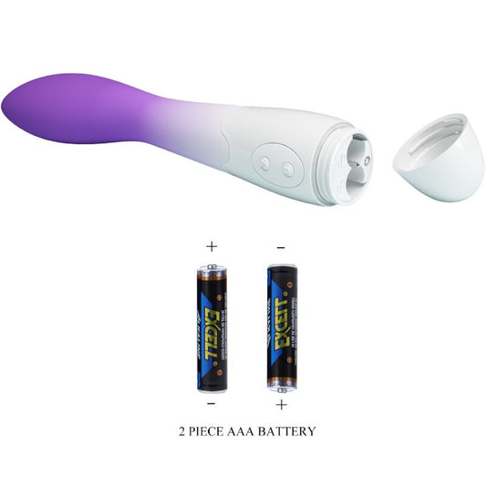 Vibratore Punto G Pretty Love Bishop viola con 30 modalità di vibrazione, design ergonomico e superficie liscia.