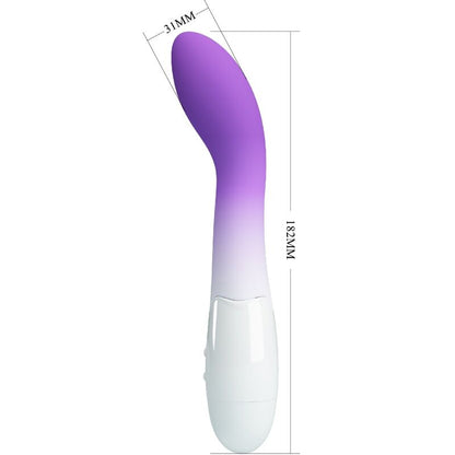 Vibratore Punto G Pretty Love viola con 30 vibrazioni, design ergonomico e superficie liscia, ideale per stimolazione intensa.