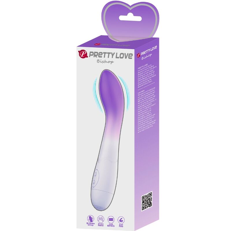 Vibratore Punto G Pretty Love Bishop viola con 30 modalità di vibrazione, design ergonomico e dettagli eleganti.