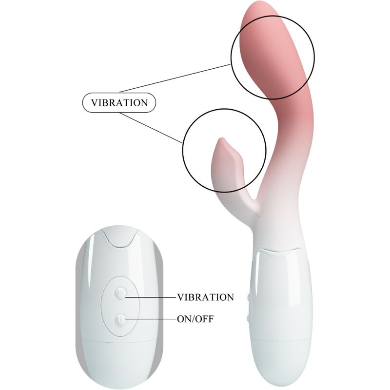 Vibratore Punto G luminoso e stimolatore clitorideo rosa di Pretty Love con 30 vibrazioni, design elegante e funzionalità avanzata.