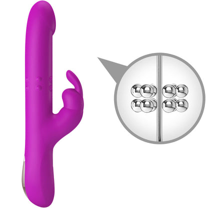Vibratore Pretty Love Reese con rotazione viola, design elegante e dettagli realistici, ideale per stimolazione e piacere personale.