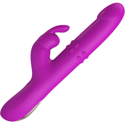 Vibratore Pretty Love Reese con rotazione, colore viola, design ergonomico e dettagli realistici per piacere intenso.