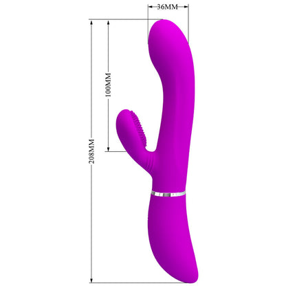 Vibratore stimolante per il clitoride PRETTY LOVE, design compatto e ergonomico, in silicone rosa con dettagli eleganti