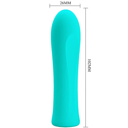 Vibratore PRETTY LOVE ALFREDA Super Power di colore verde acqua, con design ergonomico e dettagli eleganti.