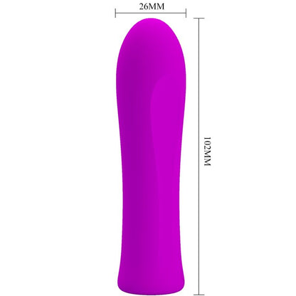 Vibratore super power Pretty Love Alfreda Viola, design elegante e compatto, con dettagli in viola e superficie liscia.