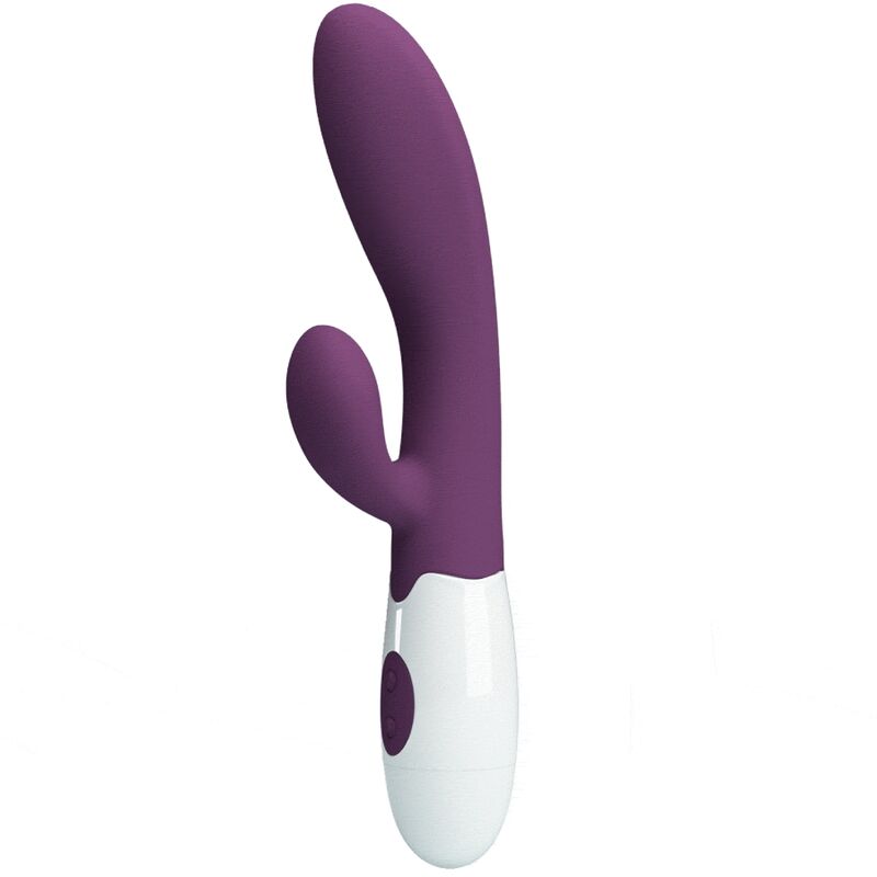 Vibratore rabbit e punto G viola Pretty Love Alvis, con design ergonomico e dettagli morbidi, marca Pretty Love Flirtation.