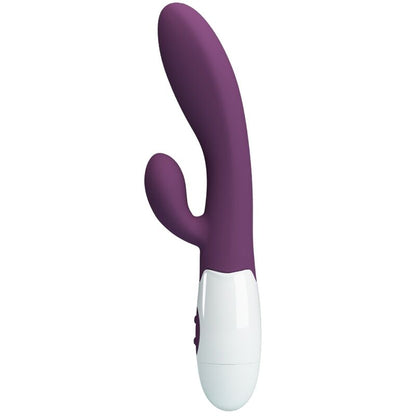 Vibratore rabbit e punto G Pretty Love Alvis di colore viola, design ergonomico e stimolante, marchio Pretty Love Flirtation