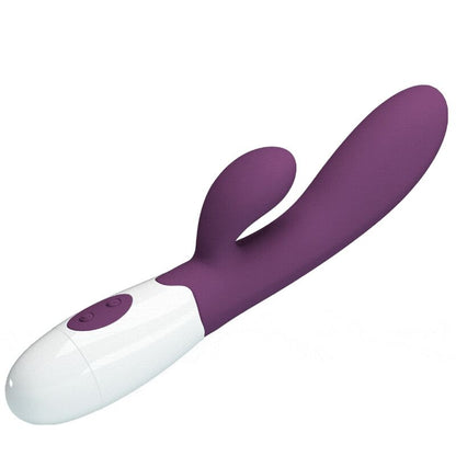 Vibratore rabbit e punto G viola PRETTY LOVE Alvis, design ergonomico, dettagli realistici, materiale morbido e sicuro.