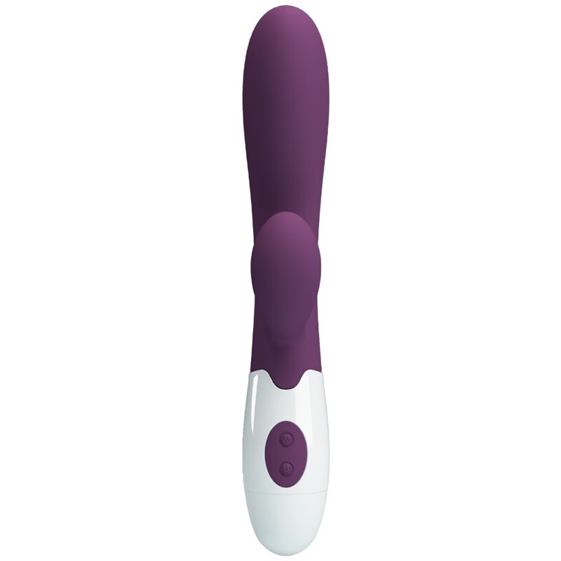 Vibratore rabbit e punto G Pretty Love Alvis, colore viola, con design ergonomico e dettagli realistici, marca Pretty Love Flirtation.