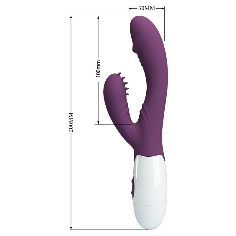 Vibratore rabbit e stimolatore punto G Pretty Love Andre di colore viola, design elegante e funzionale, per piacere e stimolazione.