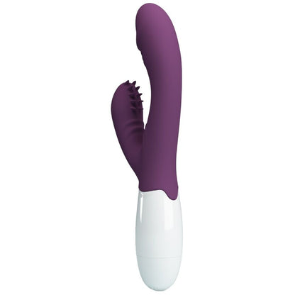 Vibratore rabbit e stimolatore punto G viola di PRETTY LOVE FLIRTATION, design elegante e dettagli realistici.