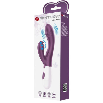 Vibratore rabbit e stimolatore punto G viola PRETTY LOVE FLIRTATION, design elegante e dettagli colorati, immagine del prodotto.