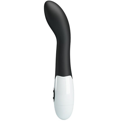Vibratore G-Spot PRETTY LOVE Bishop nero, con 30 modalità di vibrazione, design elegante e materiali morbidi.