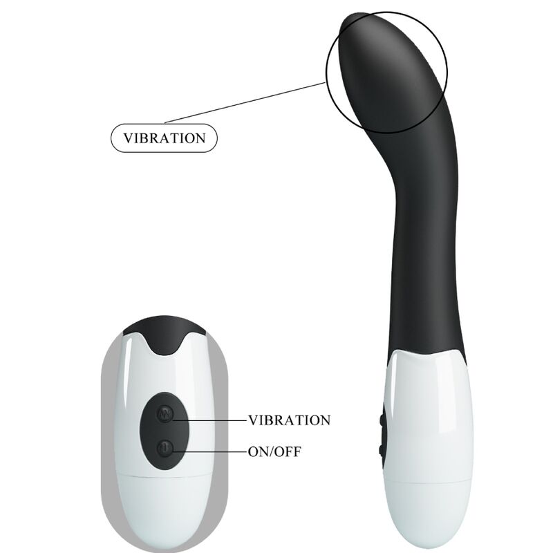 Vibratore G-spot PRETTY LOVE BISHOP nero con 30 modalità, design elegante e stimolante, prodotto della linea PRETTY LOVE FLIRTATION