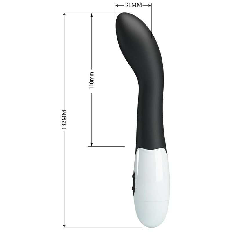 Vibratore G-spot PRETTY LOVE BISHOP nero con 30 modalità, design elegante e stimolante, marca PRETTY LOVE FLIRTATION.